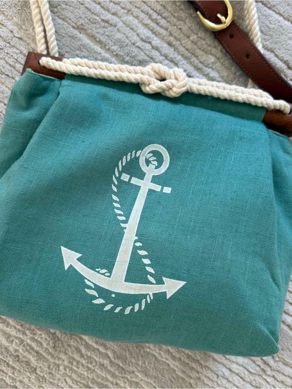 NEW KIEL JAMES PATRICK TURQUOISE ANCHOR ROPE NAUTICAL CROSSBODY - Picture 10 of 14